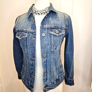 Wishlist Boutique Denim Jacket Women's Size Large Medium Wash Button Up